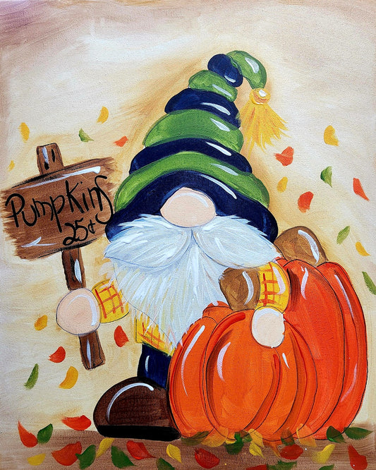 11/02, 4:30pm, Fall Gnome With Pumpkin