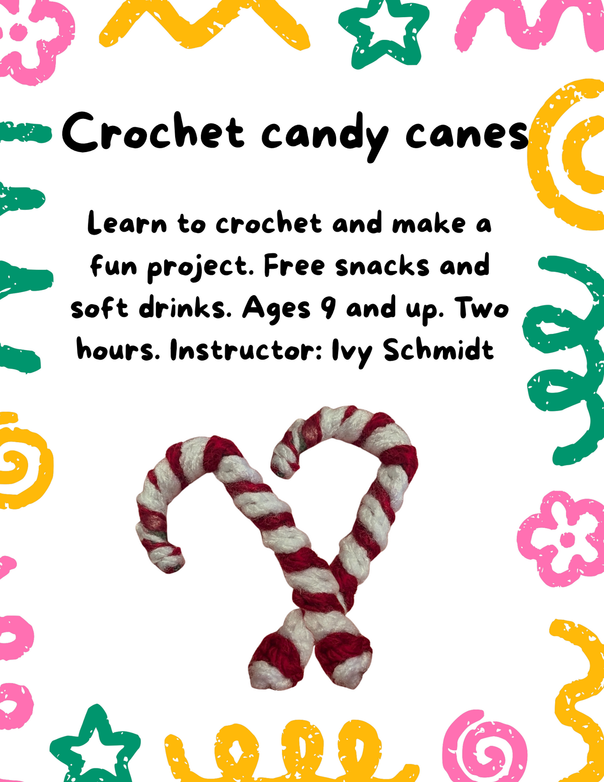 12/11/26, 3:00pm, Crochet, beginner, kids class
