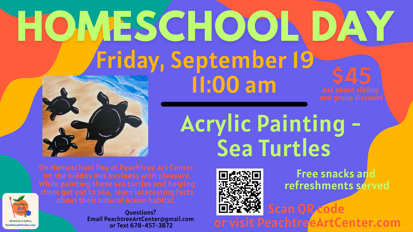 09/19, 11am, Homeschool Day-Sea Turtle painting