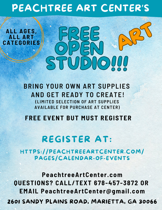 03/29/26, 11am-3pm, FREE Open Studio