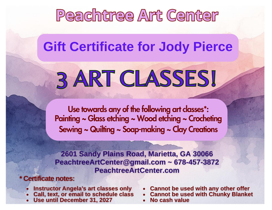 Gift Certificate for Jody Pierce