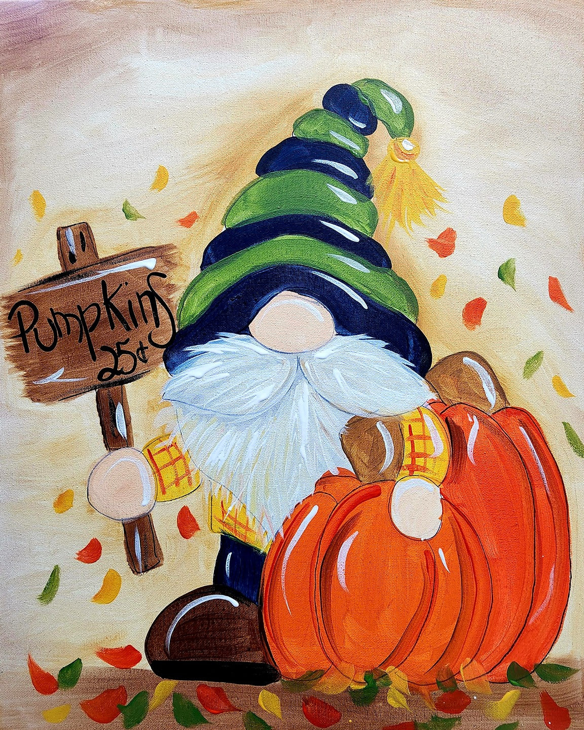 11/02, 4:30pm, Fall Gnome With Pumpkin