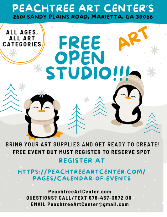 02/14/26, 11am-3pm, FREE Open Studio