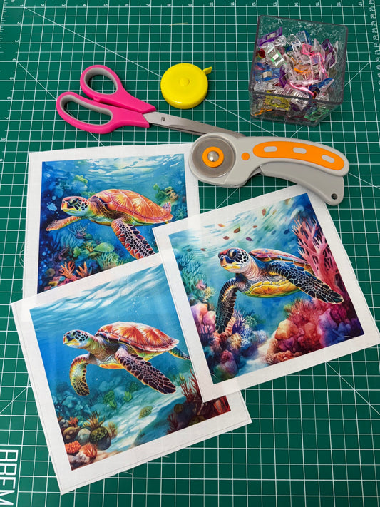 09/10, 2pm, Quilted Pillow-Sea Turtle