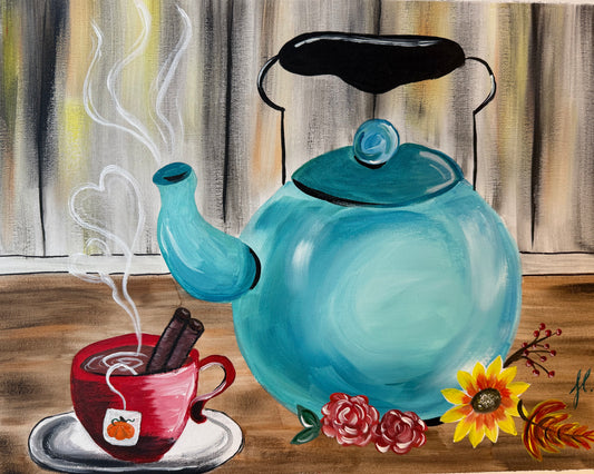 11/02/26, 1:30pm, Senior Day, Teapot/Acrylic Painting