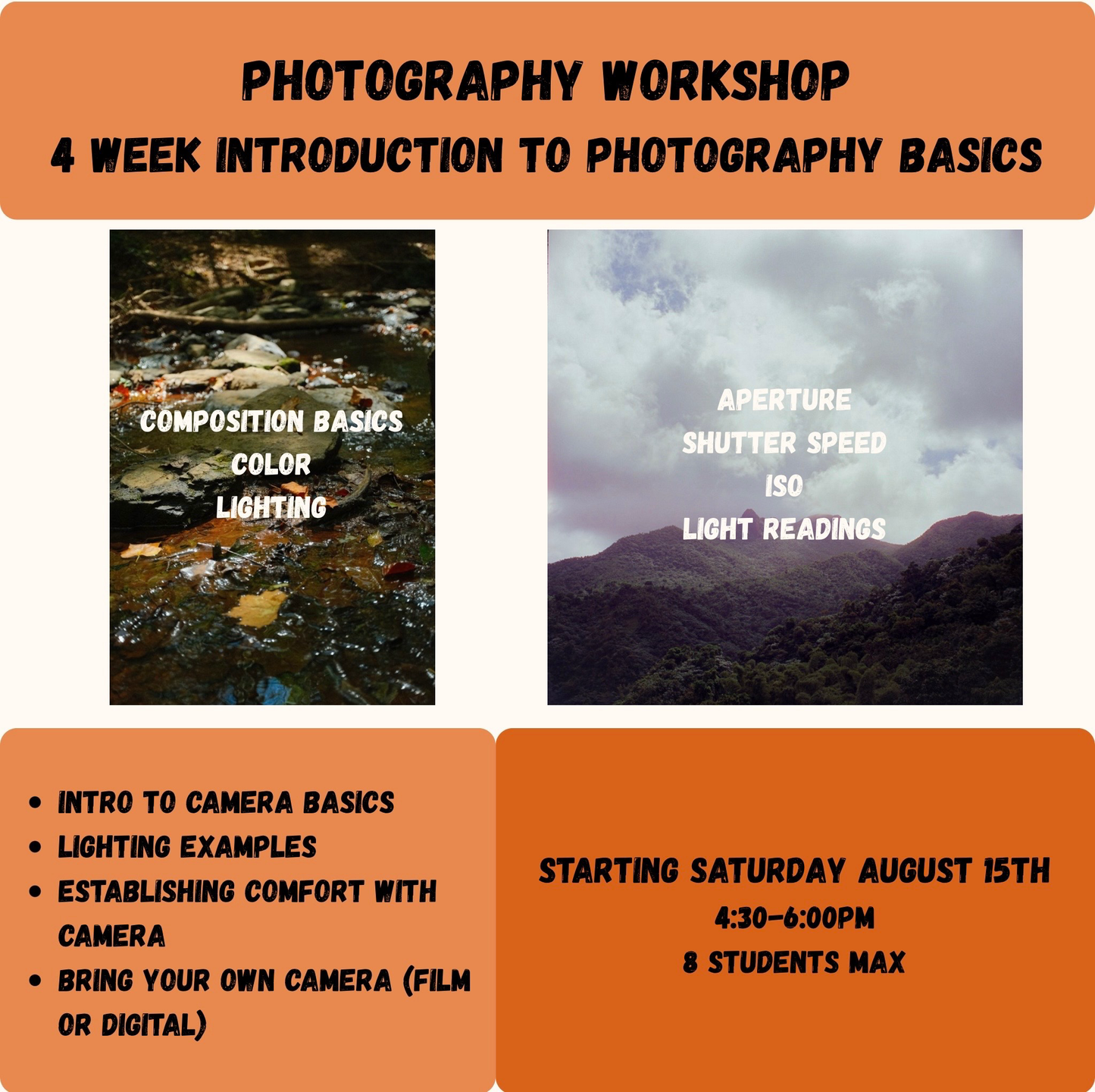 08/15/26, 4:30pm, Photography, Introduction